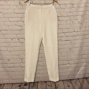 Susan Graver Women’s City Stretch Zip Front Slim Leg Pant White Size 2 Reg FLAW